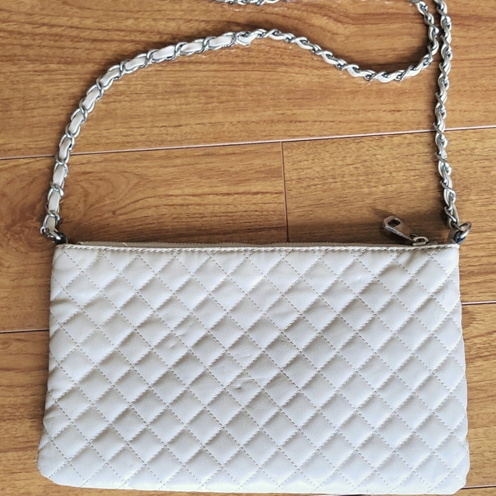 Mango crossbody bag vegan leather beige color